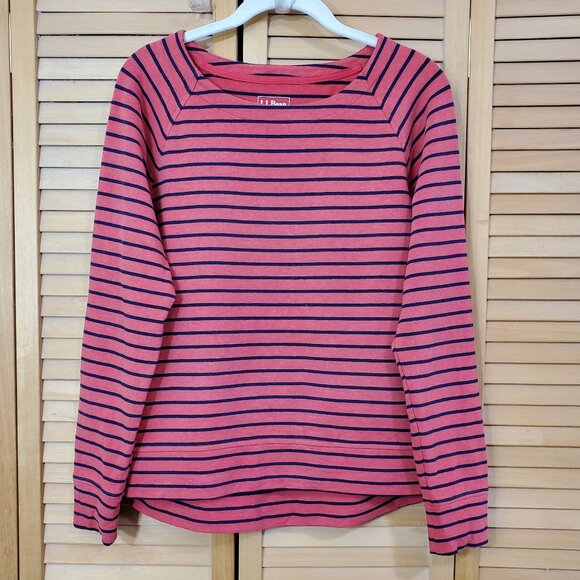 L.L. Bean Tops - L.L. Bean Women's Boatneck Striped French Terry Top SP